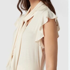 Ralph Lauren Cream Blouse with Tie Neck